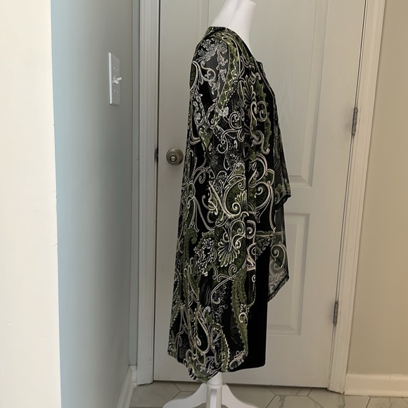 Women's Open-Front High-Low Jacket & Necklace Dress - Picture 2 of 6